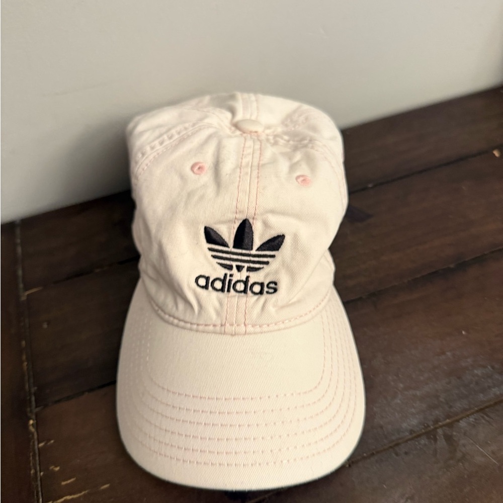 Adidas Originals Trefoil Baseball Cap Hat Cream Pink Adjustable